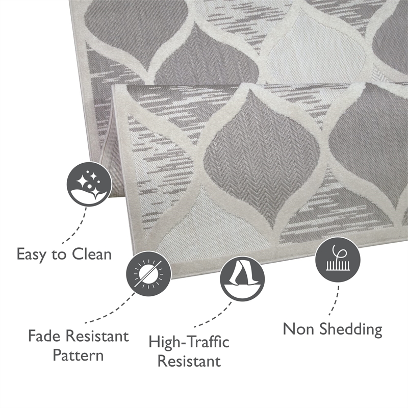 Leick Home 596601 Laurus Quatrefoil Indoor Outdoor Area Rug Rectangle 7'10