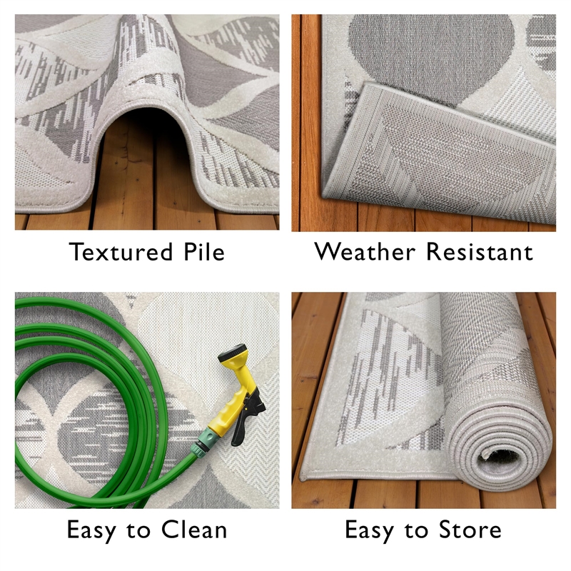 Leick Home 596601 Laurus Quatrefoil Indoor Outdoor Area Rug Rectangle 7'10