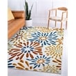 Leick Home 595421 Beam Flower Indoor Outdoor Area Rug Rectangle 6'7