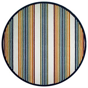 leick home 595041 blithe colorful line indoor outdoor area rug round 5'3