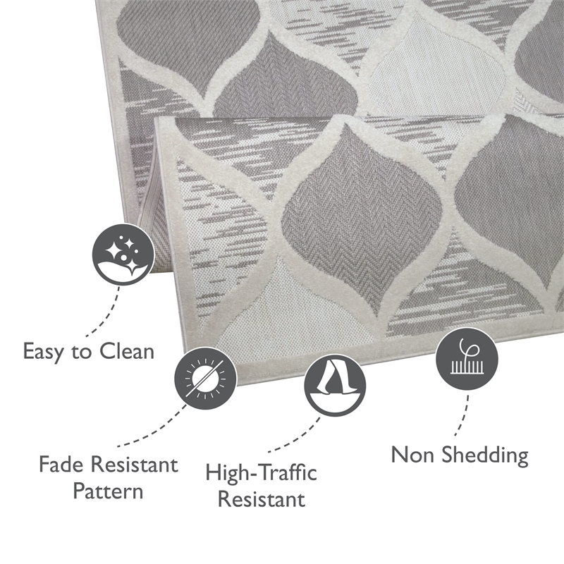 Leick Home 596551 Laurus Quatrefoil Indoor Outdoor Area Rug Rectangle 3'x5'