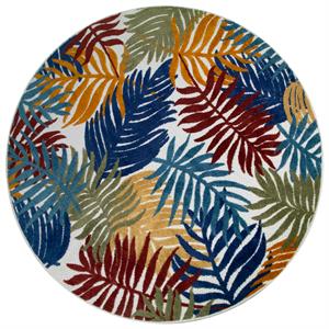 leick home 595207 talipot palm indoor outdoor area rug round 5'3