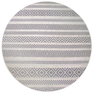 leick home 595801 everald multi-pattern indoor outdoor area rug round 5'3