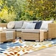 Leick Home 595405 Beam Flower Indoor Outdoor Area Rug Rectangle 5'3