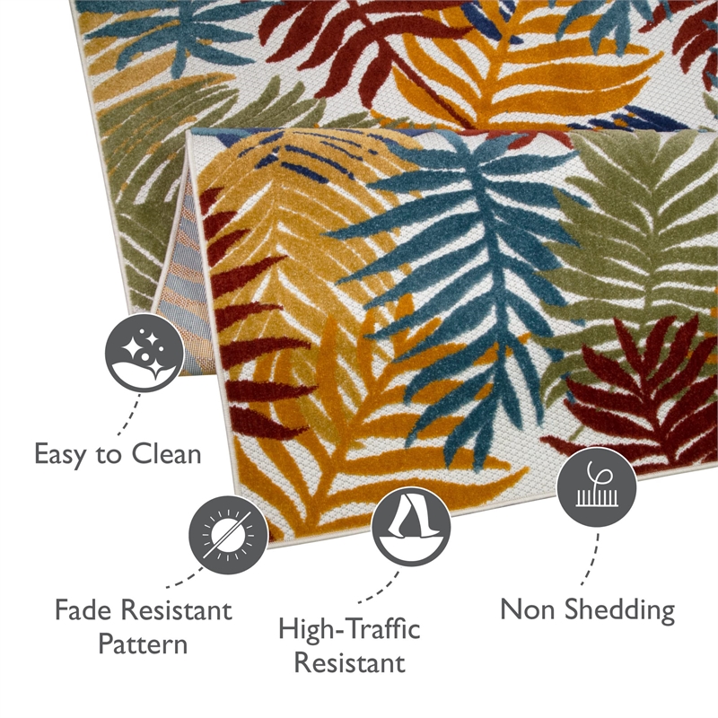 Leick Home 595223 Talipot Palm Indoor Outdoor Area Rug Rectangle 7'10