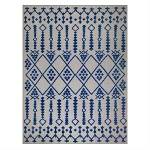 leick home 594960 cusp gray with blue indoor outdoor area rug 5'3