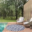 Leick Home 594978 Cusp Gray with Blue Indoor Outdoor Area Rug Round 5'3