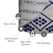 Leick Home 594978 Cusp Gray with Blue Indoor Outdoor Area Rug Round 5'3