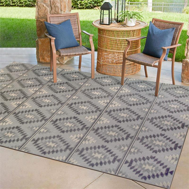 Leick Home 595496 Cirrido Southwestern Indoor Outdoor Area Rug 6'7