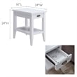 Leick Home 10506-WT Laurent Chairside Table with Drawer and Display Shelf-White