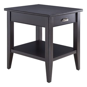 Leick Home 10507-BK Laurent End Table with Drawer and Display Shelf-Black
