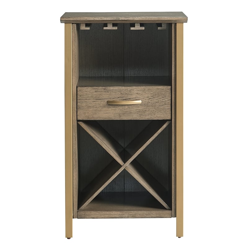 Leick Home Leah Mini Bar Cabinet-Dune and Gold