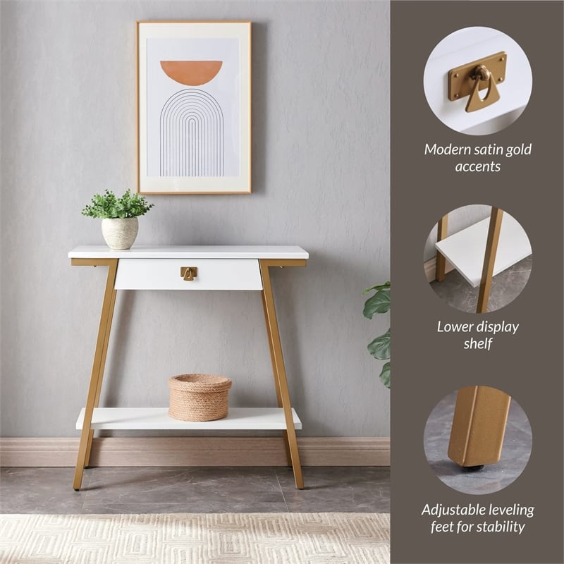 Empiria Console Table with Drawer in White