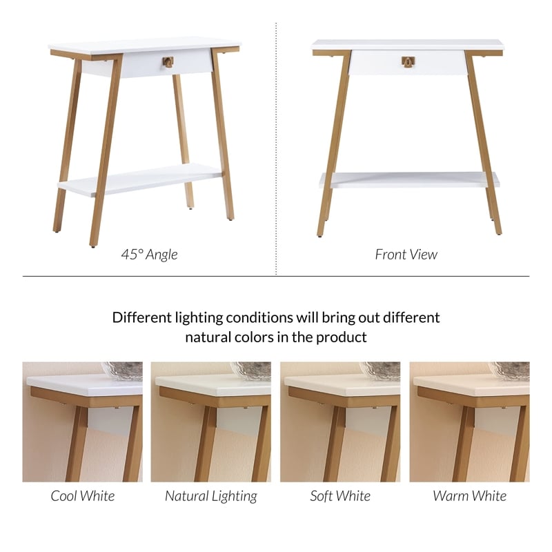 Empiria Console Table with Drawer in White