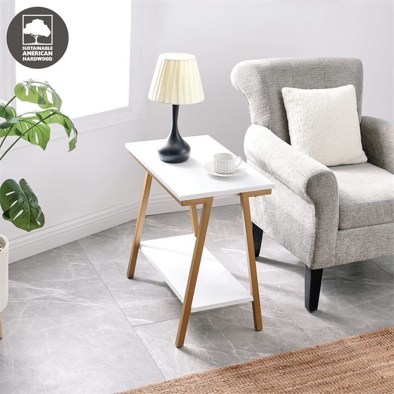 Empiria Narrow Side Table in White