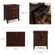 Leick Home Laurent Traditional Wood Nightstand in Chocolate (Set of 2)