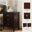 Leick Home Laurent Traditional Wood Nightstand in Chocolate (Set of 2)