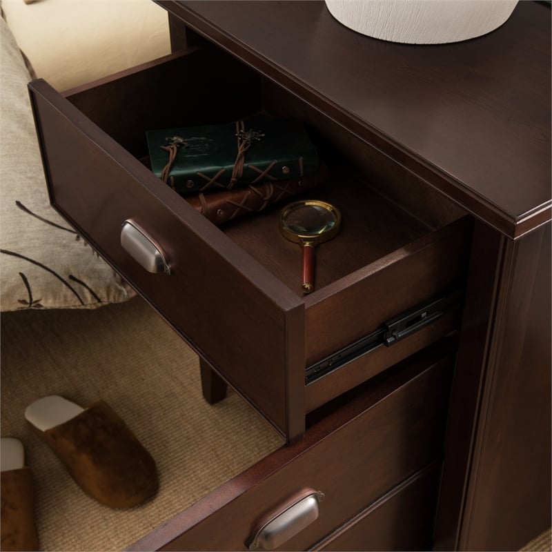 Leick Home Laurent Traditional Wood Nightstand in Chocolate (Set of 2)