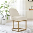 Leick Home Barrelback Metal Dining Chair in White/Gold (Set of 2)