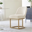 Leick Home Barrelback Metal Dining Chair in White/Gold (Set of 2)