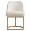 Leick Home Barrelback Metal Dining Chair in White/Gold (Set of 2)