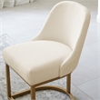 Leick Home Barrelback Metal Dining Chair in White/Gold (Set of 2)