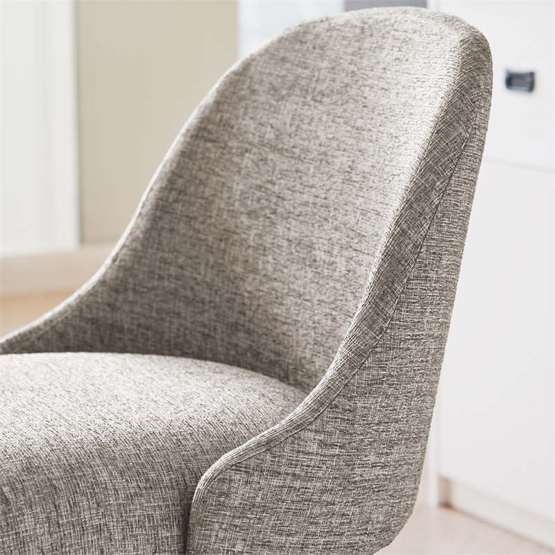 Leick Home Barrelback Metal Dining Chair in Gray/Espresso (Set of 2)