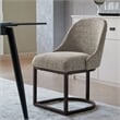 Leick Home Barrelback Metal Dining Chair in Gray/Espresso (Set of 2)
