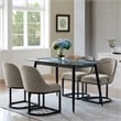 Leick Home Barrelback Metal Dining Chair in Gray/Espresso (Set of 2)