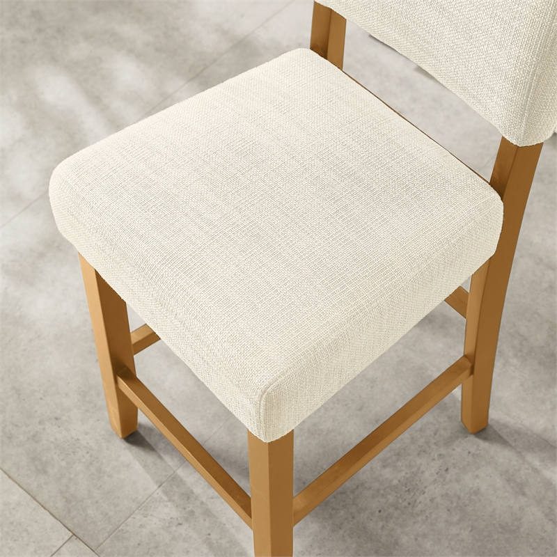 Design House Metal Counter Stool in Natural White Sand-Set of 4