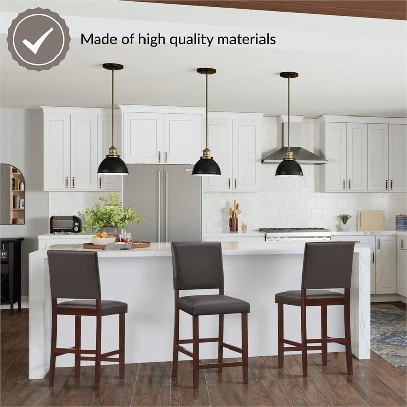 Design House Metal Counter Stool in Cappuccino-Set of 4