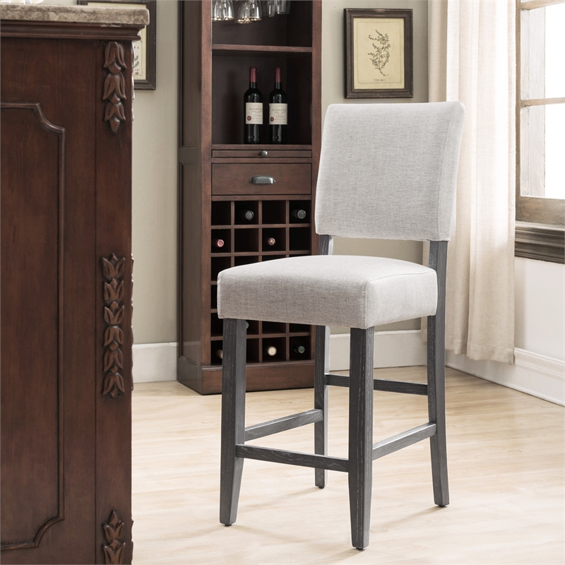 Design House Metal Counter Stool in Blackbean & Heather Gray-Set of 4