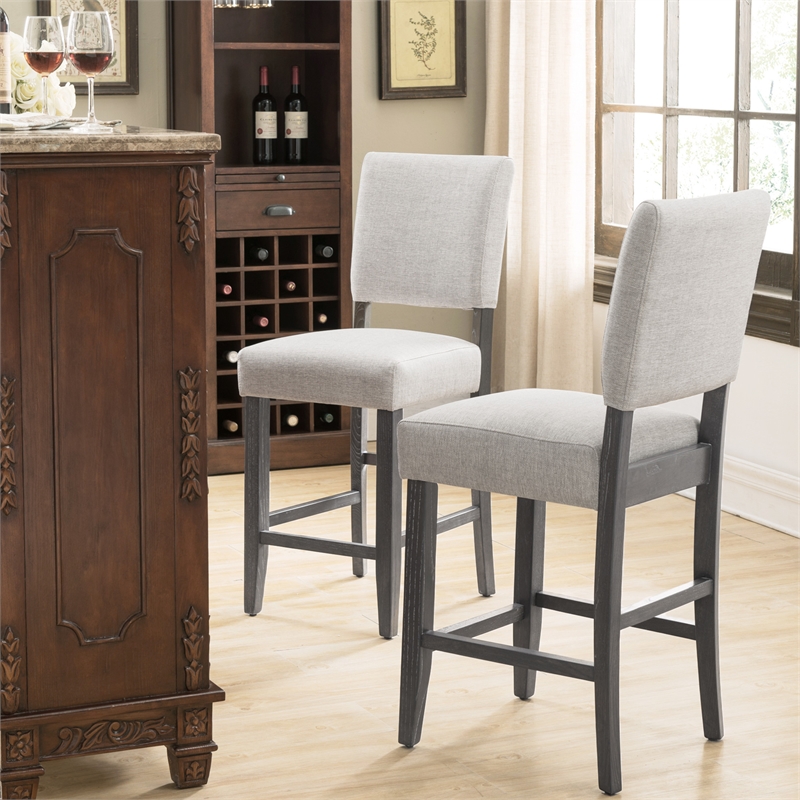 Design House Metal Counter Stool in Blackbean & Heather Gray-Set of 4