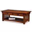Leick Furniture Wood Mission Coffee Table in Brown Medium Oak