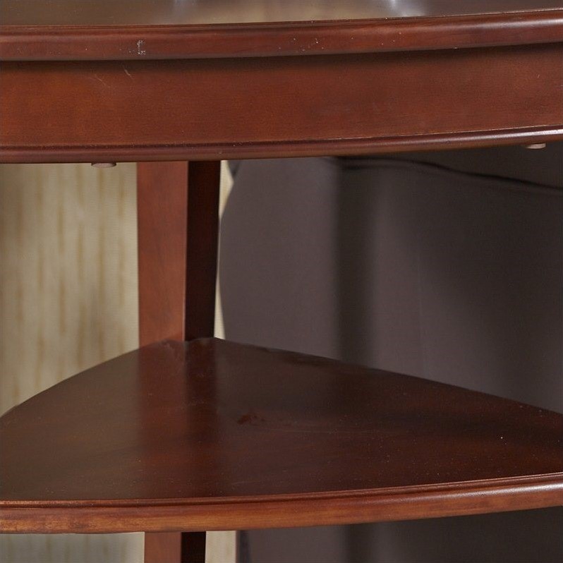 Leick Furniture Shield Tier Wood Corner Table in Bronze