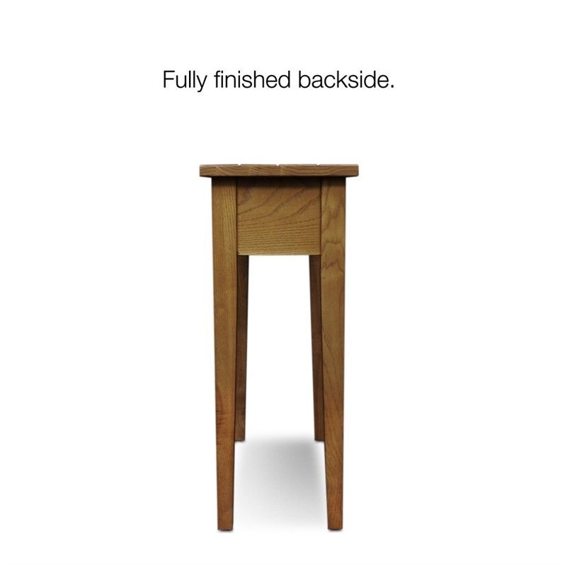 Leick Furniture Bin Pull Narrow Wood End Table in Candleglow Brown Finish