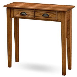 leick furniture 2 drawer console table in candleglow finish
