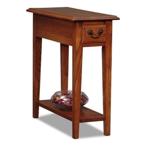 leick furniture chairside end table in medium oak finish