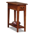 Leick Furniture Chairside Wood End Table in Medium Oak Finish