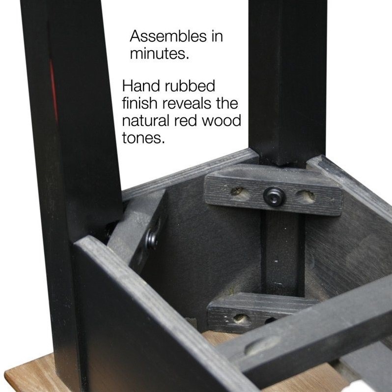 Leick Furniture Chairside Wood End Table in Slate Black Finish