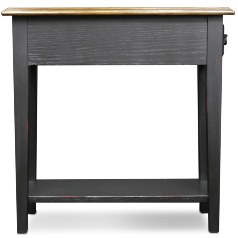 Leick Furniture Chairside Wood End Table in Slate Black Finish