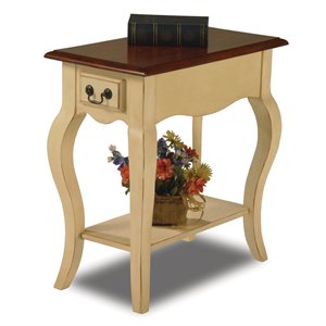 leick furniture chairside end table in ivory finish