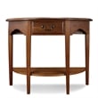 Leick Furniture Wood Demilune Console Table in Medium Oak Finish