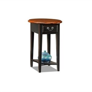 leick furniture oval end table in slate black