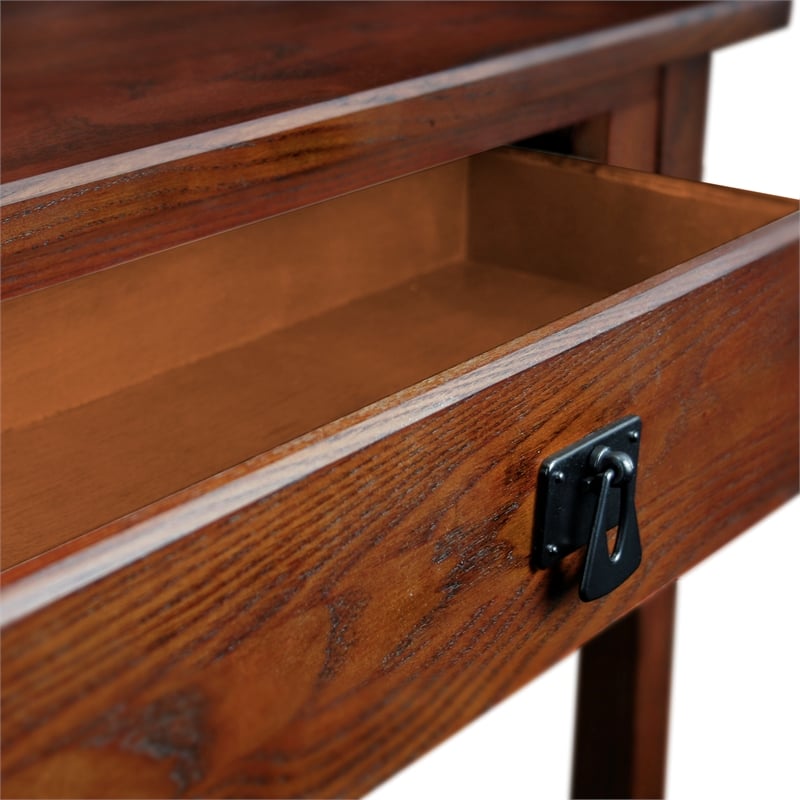 Leick Furniture Wood Mission Console Table in Russet Oak