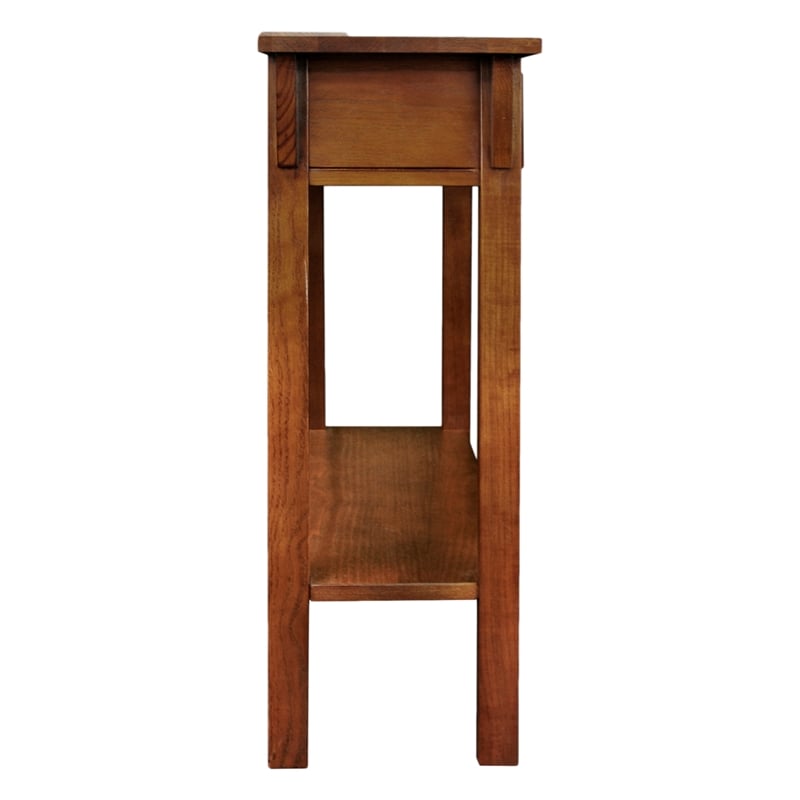 Leick Furniture Wood Mission Console Table in Russet Oak