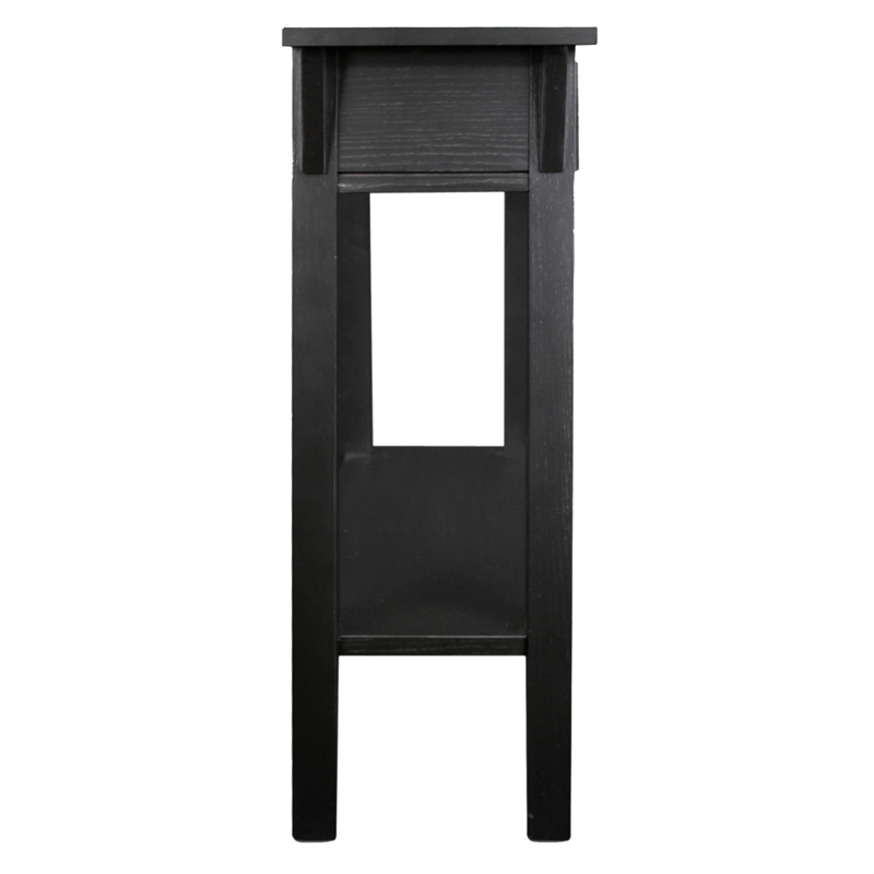 Leick Furniture Wood Mission Console Table in Slate Black