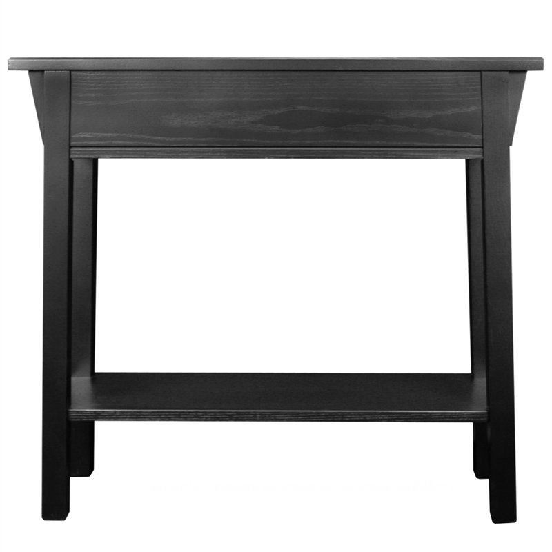 Leick Furniture Wood Mission Console Table in Slate Black