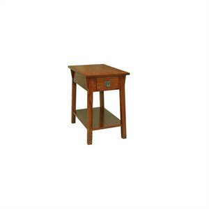 leick furniture mission chairside end table in russet