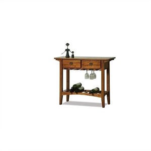 leick furniture mission wine table with storage drawers in russet